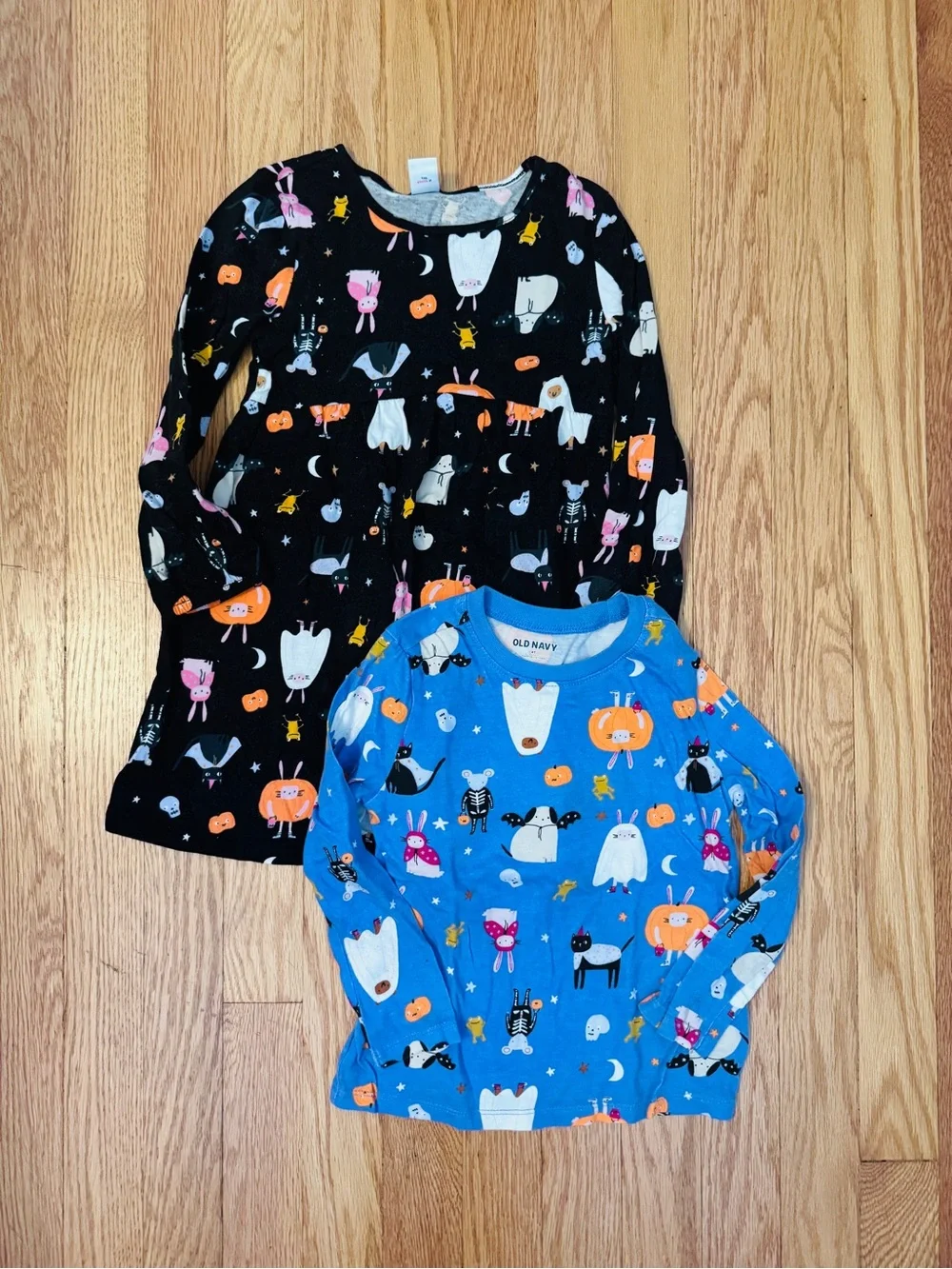 Old Navy Blue Halloween Top and Black Dress
